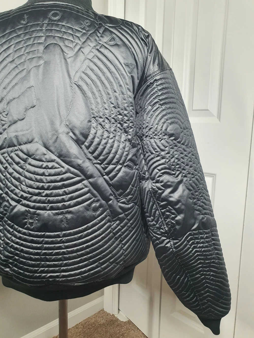 Jordan Bomber Jacket Full Zip Quilted Down Black II5314 010 Men's Size XL $300